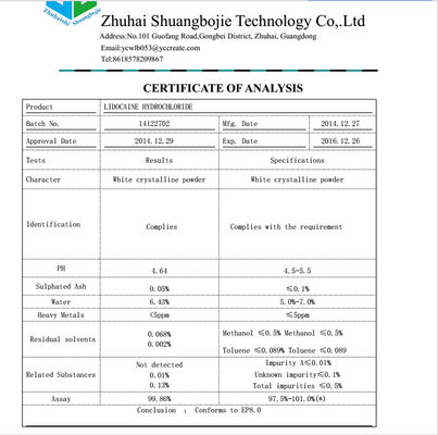 White Powder Loss Pain Local Anesthetic Tetracaine CAS94-24-6